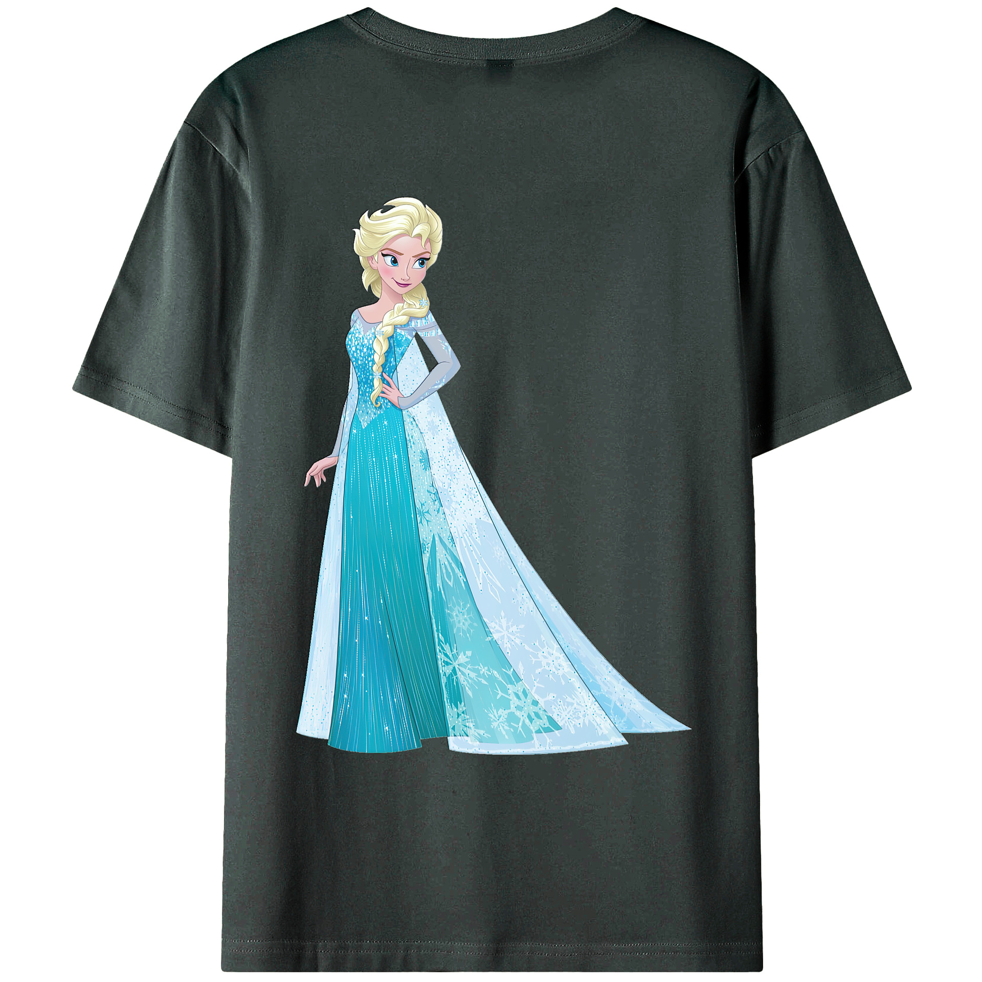 （画像用） アナと雪の女王 アンナ エルサ Frozen Anna Elsa 綿100％ メンズ半袖Tシャツ（バックプリント） 通気性